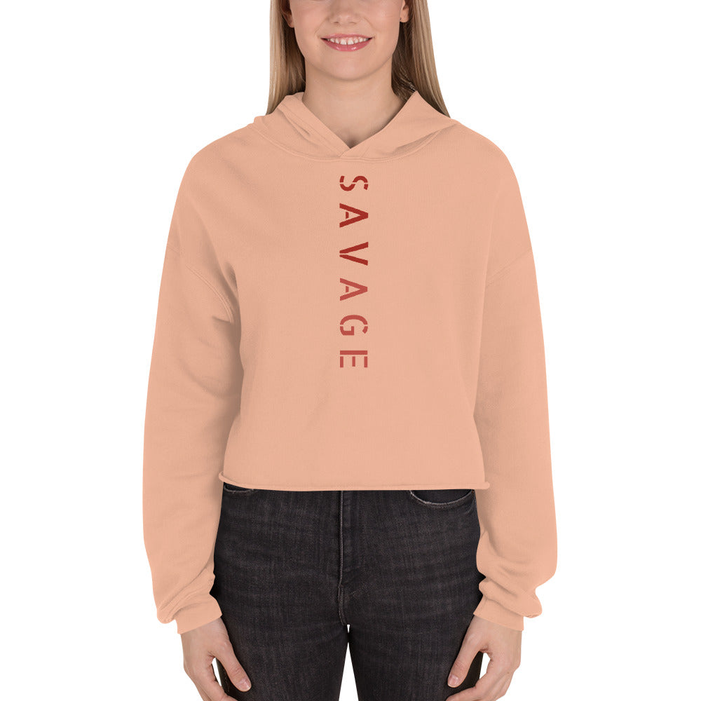 Savage Cropped Hoodie (Peach) - Myrthland