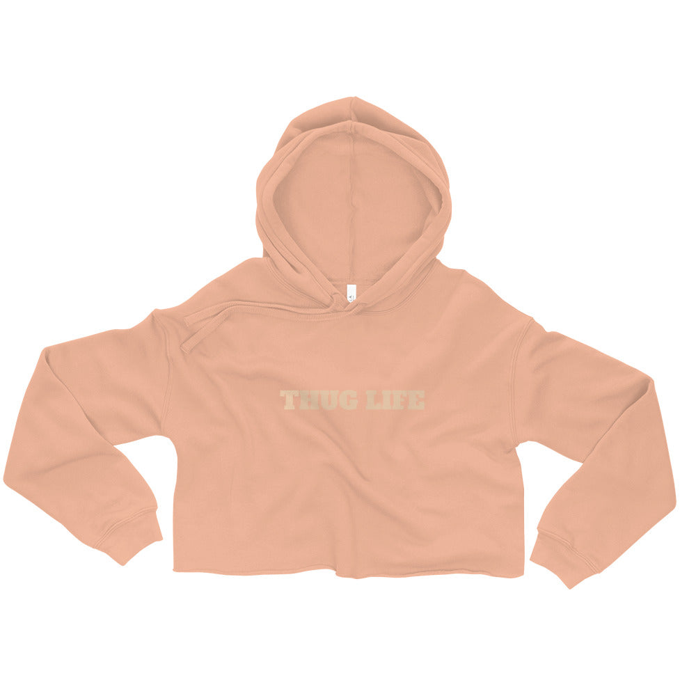 (T)hug Life Cropped Hoodie (Peach) - Myrthland